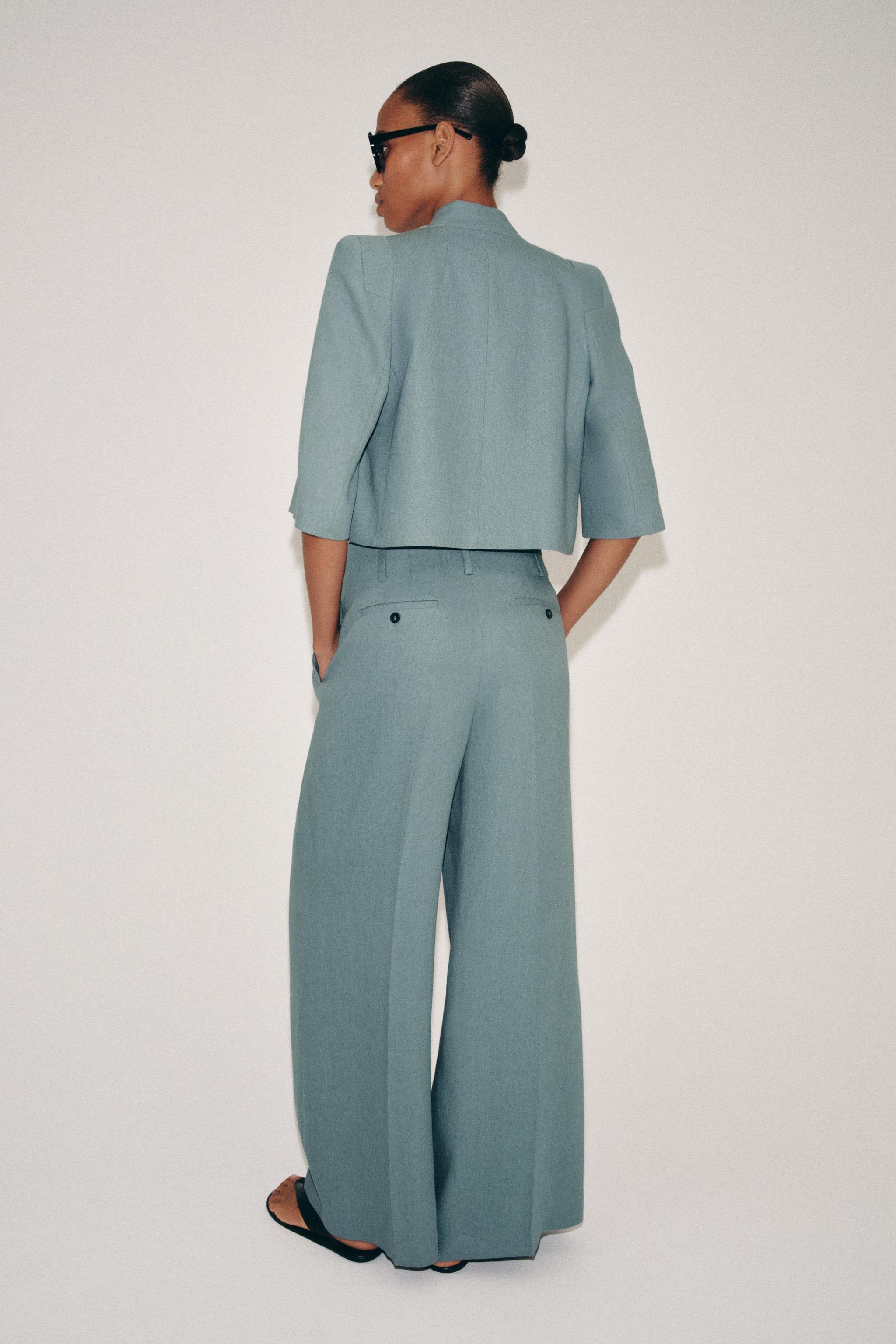 ZW COLLECTION LINEN PLEATED PANTS